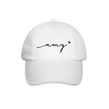 Amy Cursive Name - Baseball Cap - white/white - Front
