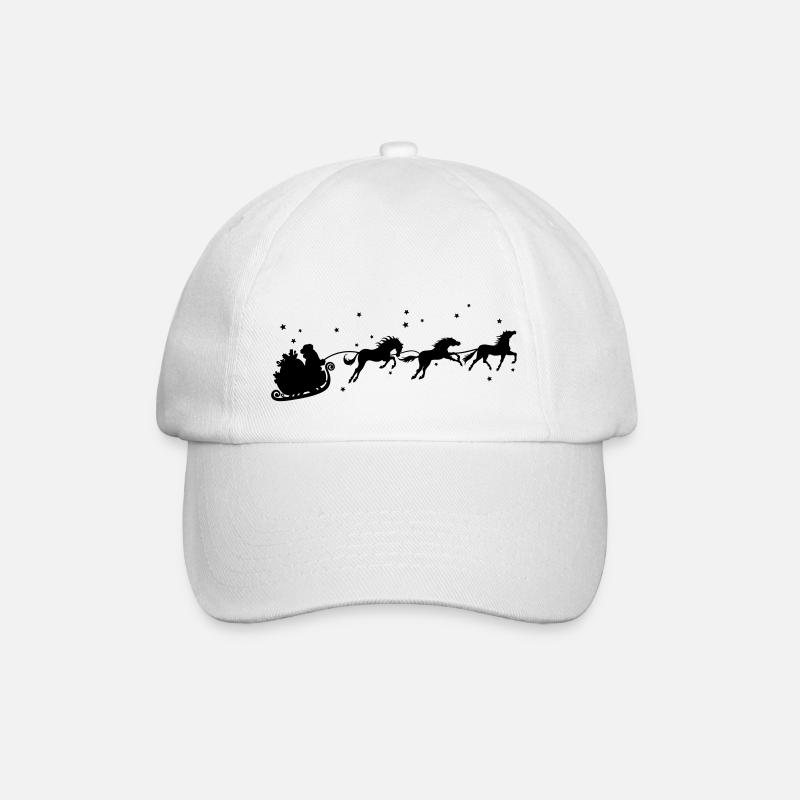 Santa and horses - Baseballkappe - Weiß/Weiß