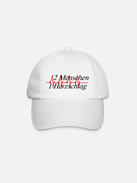 2 Menschen 1 Herzschlag - Baseballkappe - Weiß/Weiß