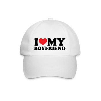 I Love My Boyfriend Couple Amour Saint Valentin - Casquette classique - blanc/blanc - Devant