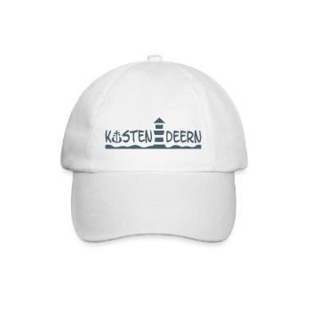 Küstendeern Schriftzug Petrol - Baseballkappe - Weiß/Weiß - Vorne