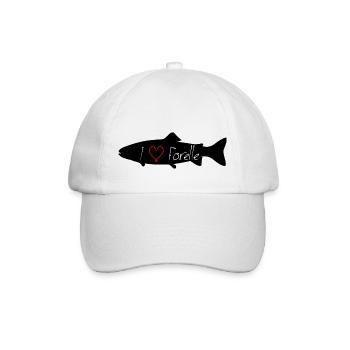 I love trout black - Baseball Cap - white/white - Front