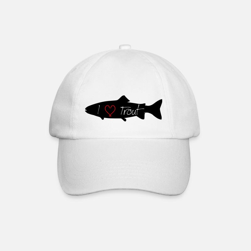 I loveTrout black - Baseballkappe - Weiß/Weiß