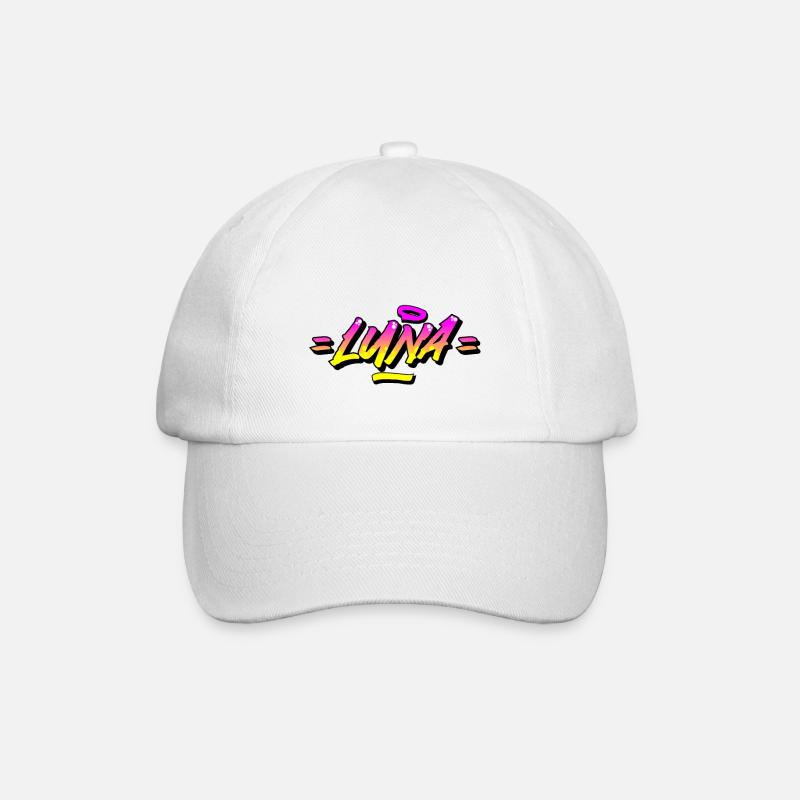 Graffiti Name Luna - Baseball Cap - white/white