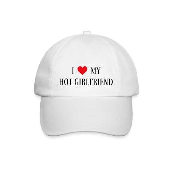 Valentinstag I love my hot girlfriend - Baseballkappe - Weiß/Weiß - Vorne