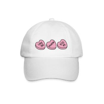 Valentine Hearts Rosa - Baseballkappe - Weiß/Weiß - Vorne