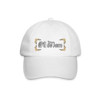 #1 Mom | Number 1 Mommy | Best Mom - Baseball Cap - white/white - Front