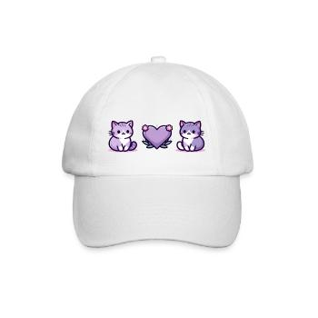 Cats with a big heart - Baseball Cap - white/white - Front