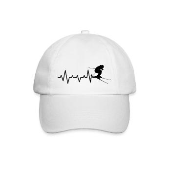 Skiing Ski Motif for Skier Skier - Baseball Cap - white/white - Front
