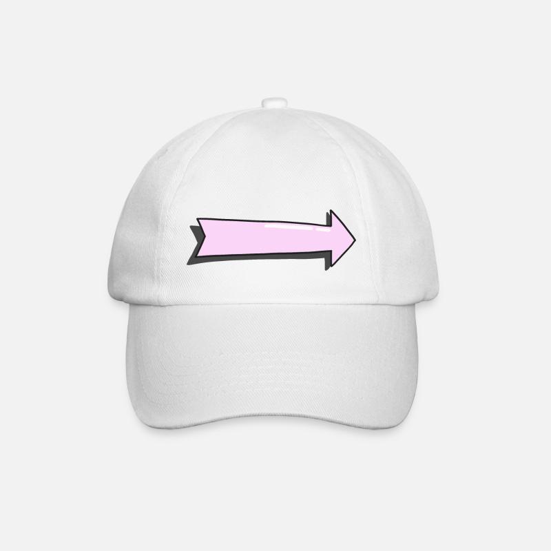 flèche rose avec ombre - Casquette classique - blanc/blanc