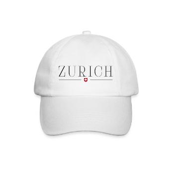 Zürich, Schweiz Stil Design T-Shirt - Baseballkappe - Weiß/Weiß - Vorne