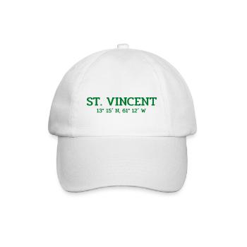 Saint Vincent Coordinates Koordinaten West Indies - Baseball Cap - white/white - Front