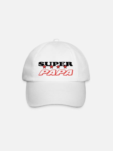 SUPER-VATER - Baseballkappe - Weiß/Weiß