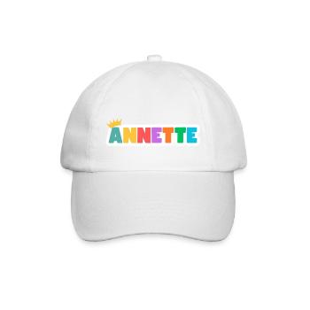 Annette! Personalisierbar - Baseballkappe - Weiß/Weiß - Vorne