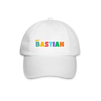 Bastian! Personalisierbar - Baseballkappe - Weiß/Weiß - Vorne