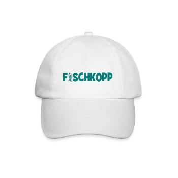 Fischkopp Fisch Fischkopf Küste Angler Fischer - Baseballkappe - Weiß/Weiß - Vorne