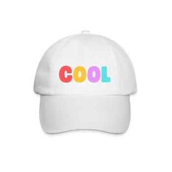 COOL! Buntes, personalisierbares Design - Baseballkappe - Weiß/Weiß - Vorne