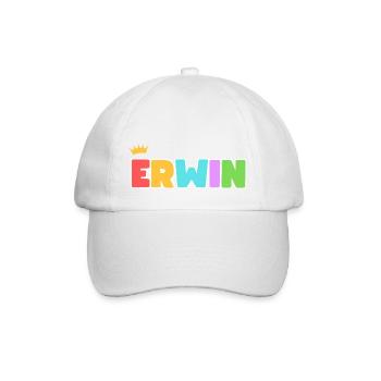 Erwin! Personalisierbar - Baseballkappe - Weiß/Weiß - Vorne