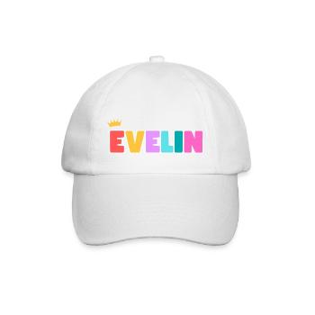 Evelin! Personalisierbar - Baseballkappe - Weiß/Weiß - Vorne