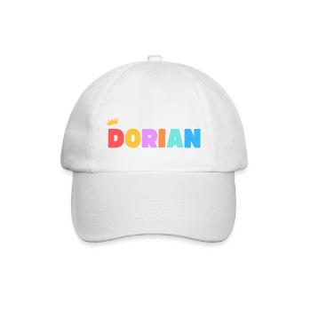 Dorian! Personalisierbar - Baseballkappe - Weiß/Weiß - Vorne