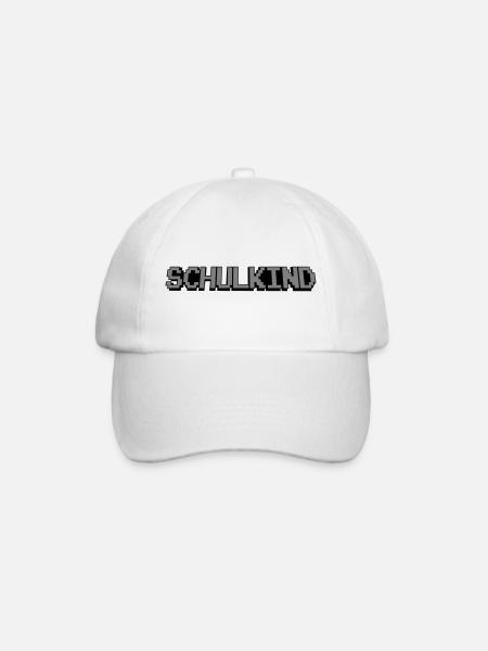 Schulkind Pixel - Baseballkappe - Weiß/Weiß