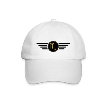 Sternzeichen Skorpion, exklusives T-Shirt Design - Baseballkappe - Weiß/Weiß - Vorne