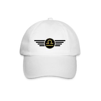 Sternzeichen Waage, exklusives T-Shirt Design - Baseballkappe - Weiß/Weiß - Vorne