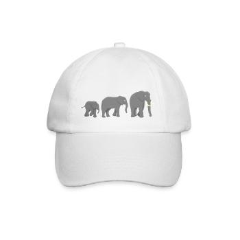 African Elephants - Baseball Cap - white/white - Front
