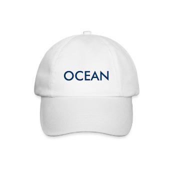 Ocean Lettering Design Logo Ozean Meer - Baseballkappe - Weiß/Weiß - Vorne