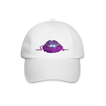 Zucker Lippen - Baseballkappe - Weiß/Weiß - Vorne