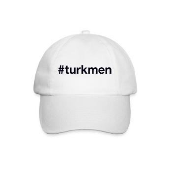 TURKMEN Hashtag Turkmenistan - Baseball Cap - white/white - Front