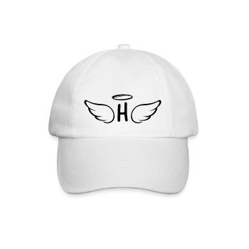 Buchstabe h Engelsflügel - Baseballkappe - Weiß/Weiß - Vorne