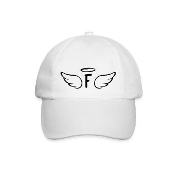 Buchstabe f Engelsflügel - Baseballkappe - Weiß/Weiß - Vorne