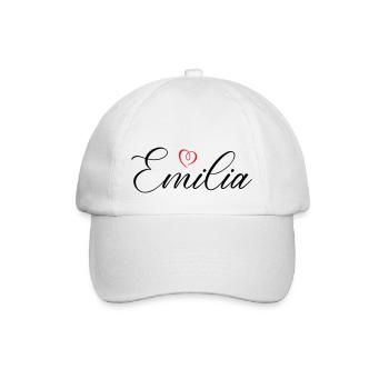 Emilia Name Heart - Baseball Cap - white/white - Front