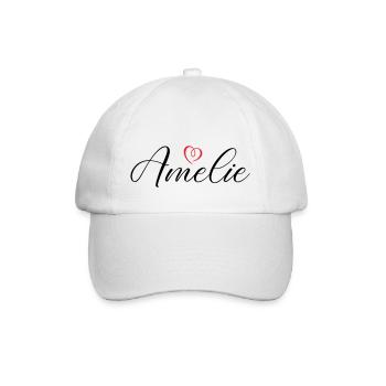 Amelie Name Heart - Baseball Cap - white/white - Front