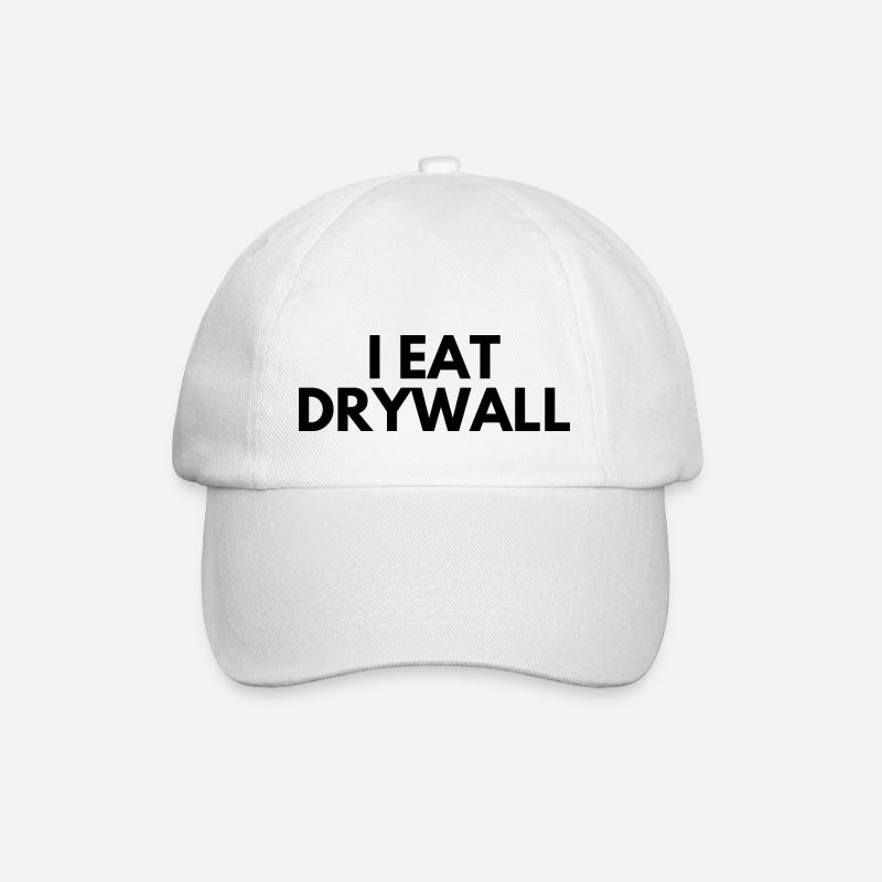 I Eat Drywall - Baseball Cap - white/white