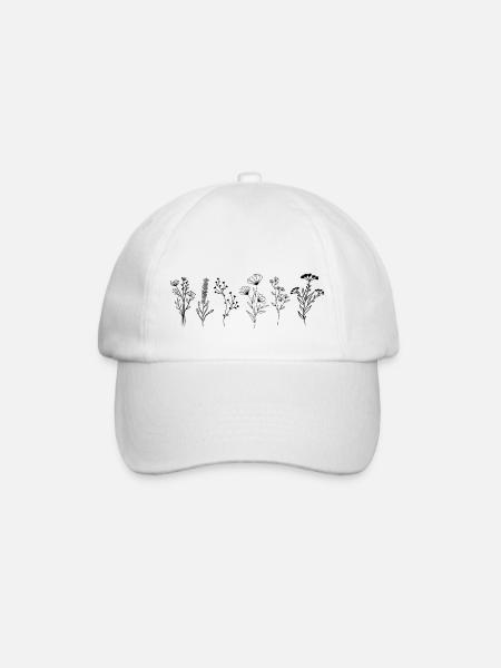Wildblumen-Strauß - Baseballkappe - Weiß/Weiß