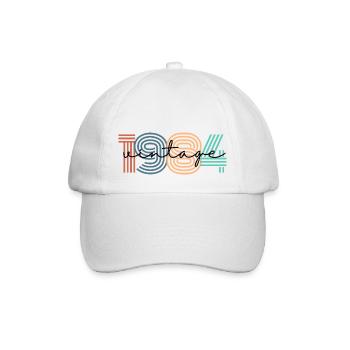 1984 Vintage Retro - Baseballkappe - Weiß/Weiß - Vorne