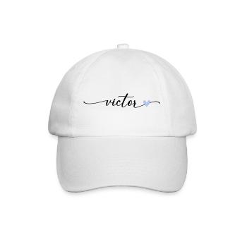 Police de calligraphie Victor Name - Casquette classique - blanc/blanc - Devant