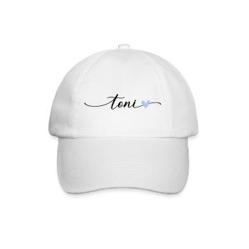 Toni Name Kalligrafie Schrift - Baseballkappe - Weiß/Weiß - Vorne