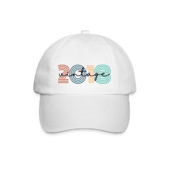 2018 vintage rétro - Casquette classique - blanc/blanc - Devant