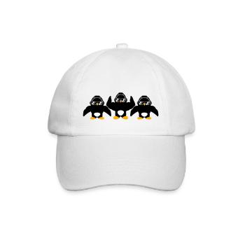 3 Penguins Bodybuilder Sunglasses Headphones Team - Baseball Cap - white/white - Front