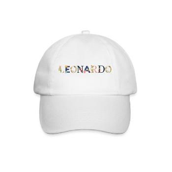 LEONARDO name decorated with flowers - Baseball Cap - white/white - Front