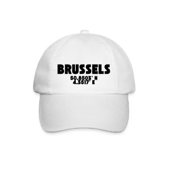 Brussels - Brussels / T Shirt Design with Coordinate - Baseball Cap - white/white - Front