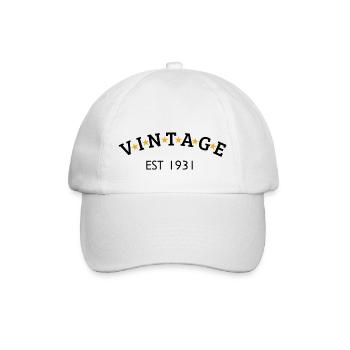 Jahrgang ist 1931 - Baseballkappe - Weiß/Weiß - Vorne