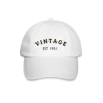 Jahrgang ist 1951 - Baseballkappe - Weiß/Weiß - Vorne