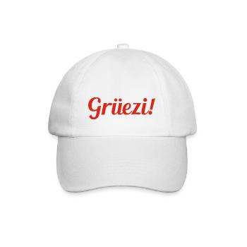 Grüezi - Schweiz - Switzerland - Swiss - Suisse - Baseball Cap - white/white - Front