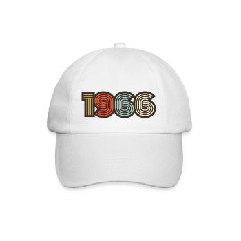 1966 Retro Vintage - Baseballkappe - Weiß/Weiß - Vorne
