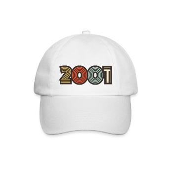 2001 Retro Jahrgang - Baseballkappe - Weiß/Weiß - Vorne
