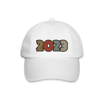 2023 Retro Jahrgang - Baseballkappe - Weiß/Weiß - Vorne